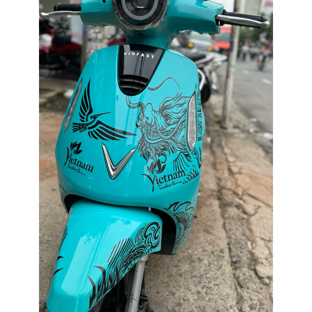 Tem rời Evo vinfast mẫu tem con rồng  in keo trong dán được cho xe  evo xanh.evo trắng .evo đỏ .evo 