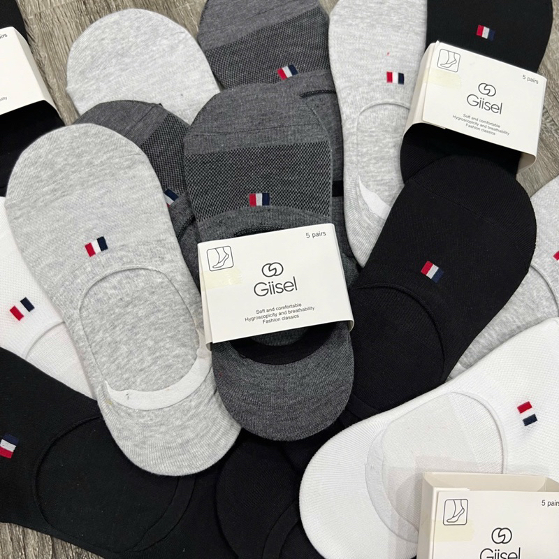  Tất vớ lười mắt cá chân nam nữ COMBO 5 ĐÔI cotton co giãn kháng khuẩn khử mùi thoáng khí 