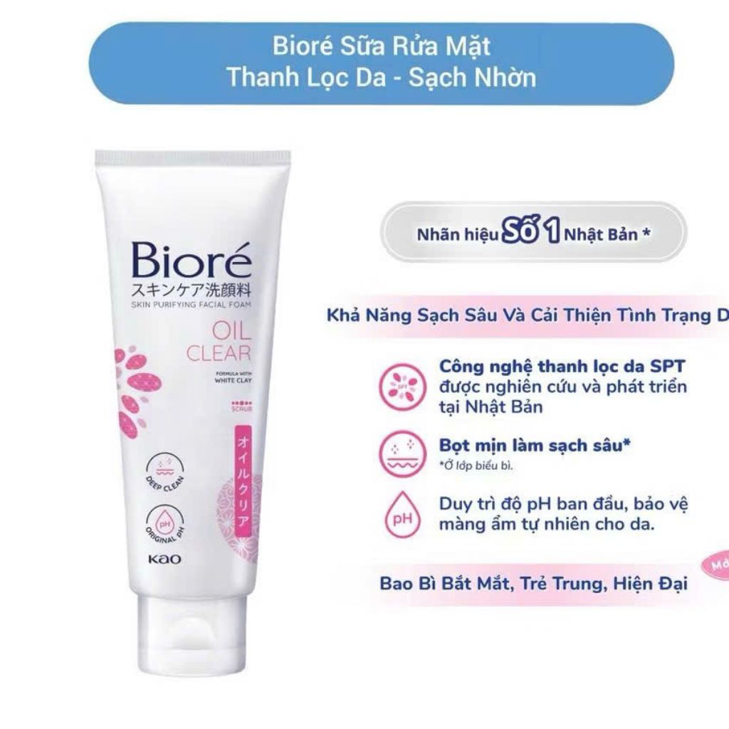 Sữa rửa mặt Biore hồng