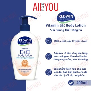   HÀNG CTY - HSD 2030  REDWIN vitamin E&C body lotion 400ml - Sữa Dưỡng Thể Trắng Da. 