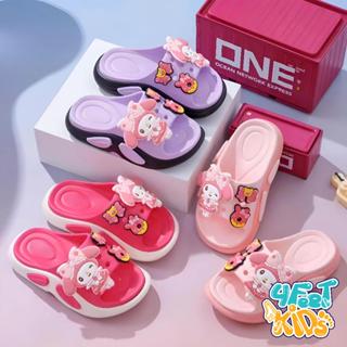 Dép lê Trẻ Em Kuromi, Pony 3 màu chất liệu nhựa EVA siêu nhẹ 3 màu chống trượt, không lo mồ hôi chân B001-83