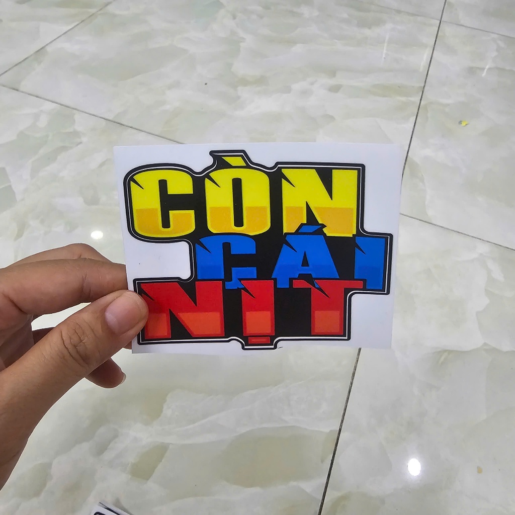 Tem decal logo chữ vui nhộn dán trang trí xe điện, xe máy, xe đạp, dán mọi nơi
