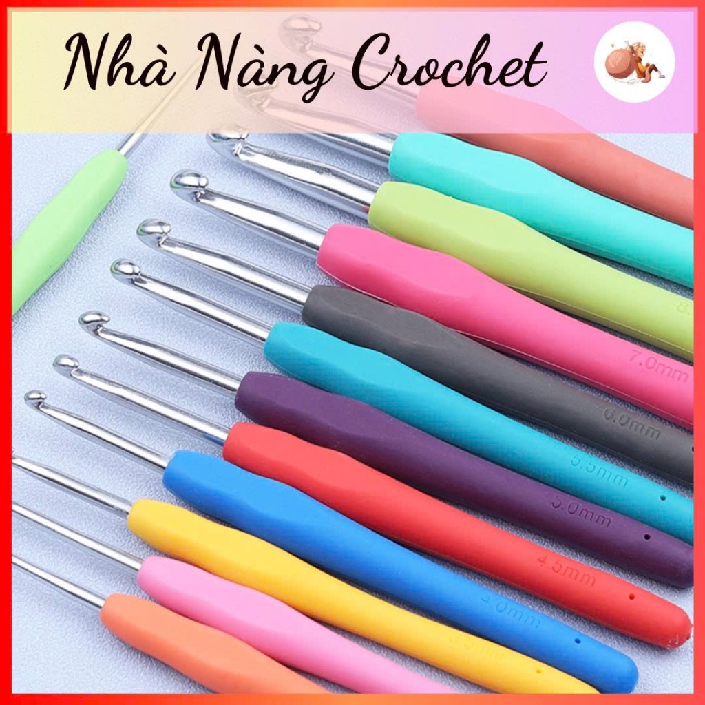 Kim Móc Cán Dẻo. Kim móc Len Cho Người Mới Bắt Đầu 2.0mm - 10mm Đa Dạng Màu Sắc - Nhà Nàng Crochet