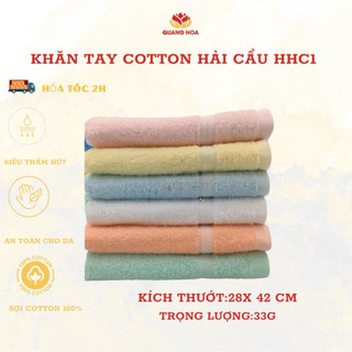 Khăn tay  cotton  Hải Cẩu  HHC1 KT 28×42cm mền mịn thấm hút