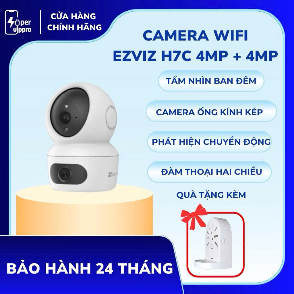 Camera Wifi EZVIZ H7C 2 Mắt 8MP Xoay 360 Độ 2K+ Đàm Thoại 2 Chiều Báo Động Chống Trộm Chính Hãng