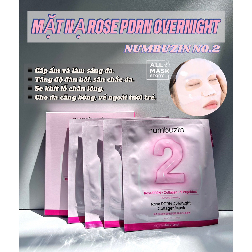 [LẺ MIẾNG] MẶT NẠ NUMBUZIN NO.2 ROSE PDRN COLLAGEN MASK