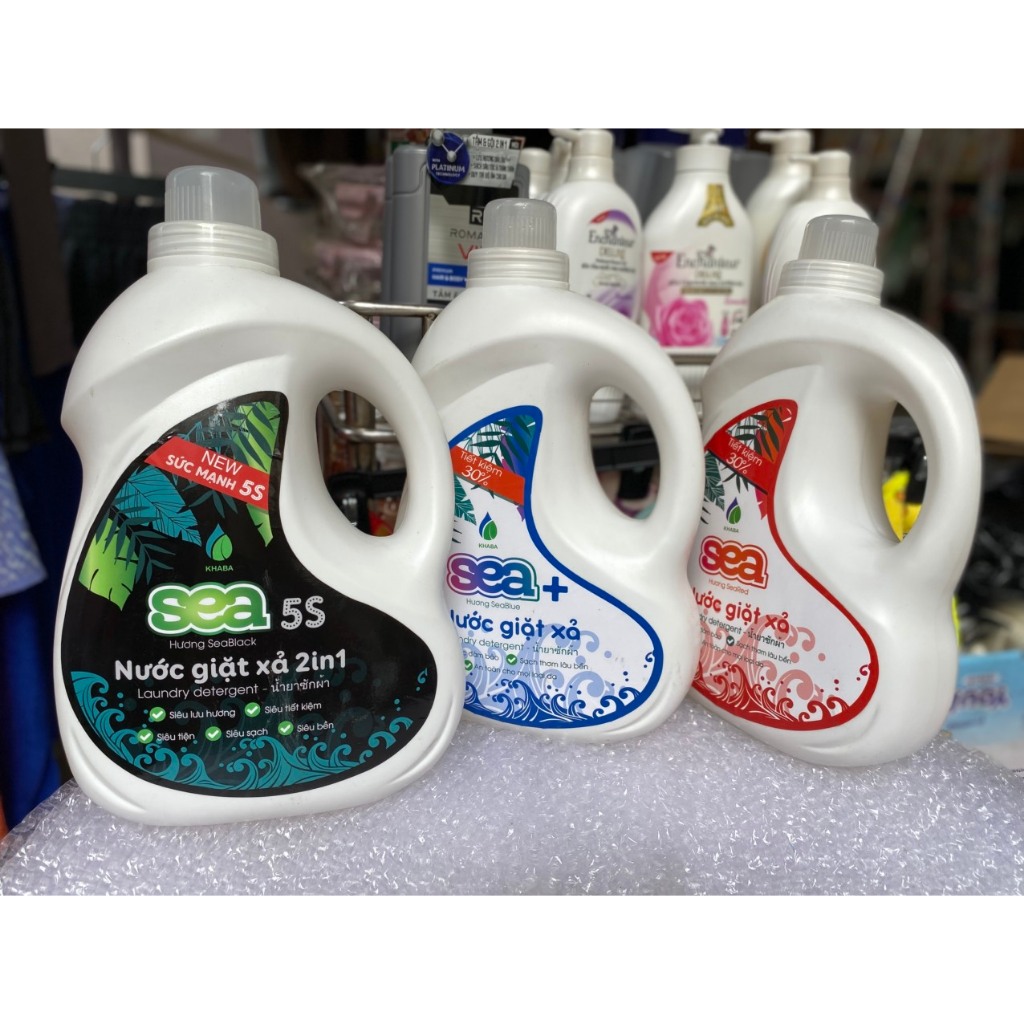 HỎA TỐC HÀ NỘI GIÁ RẺ Nước giặt xả SEA 5S can 3.7kg, thơm, sạch, an toàn, thân thiện với môi trường