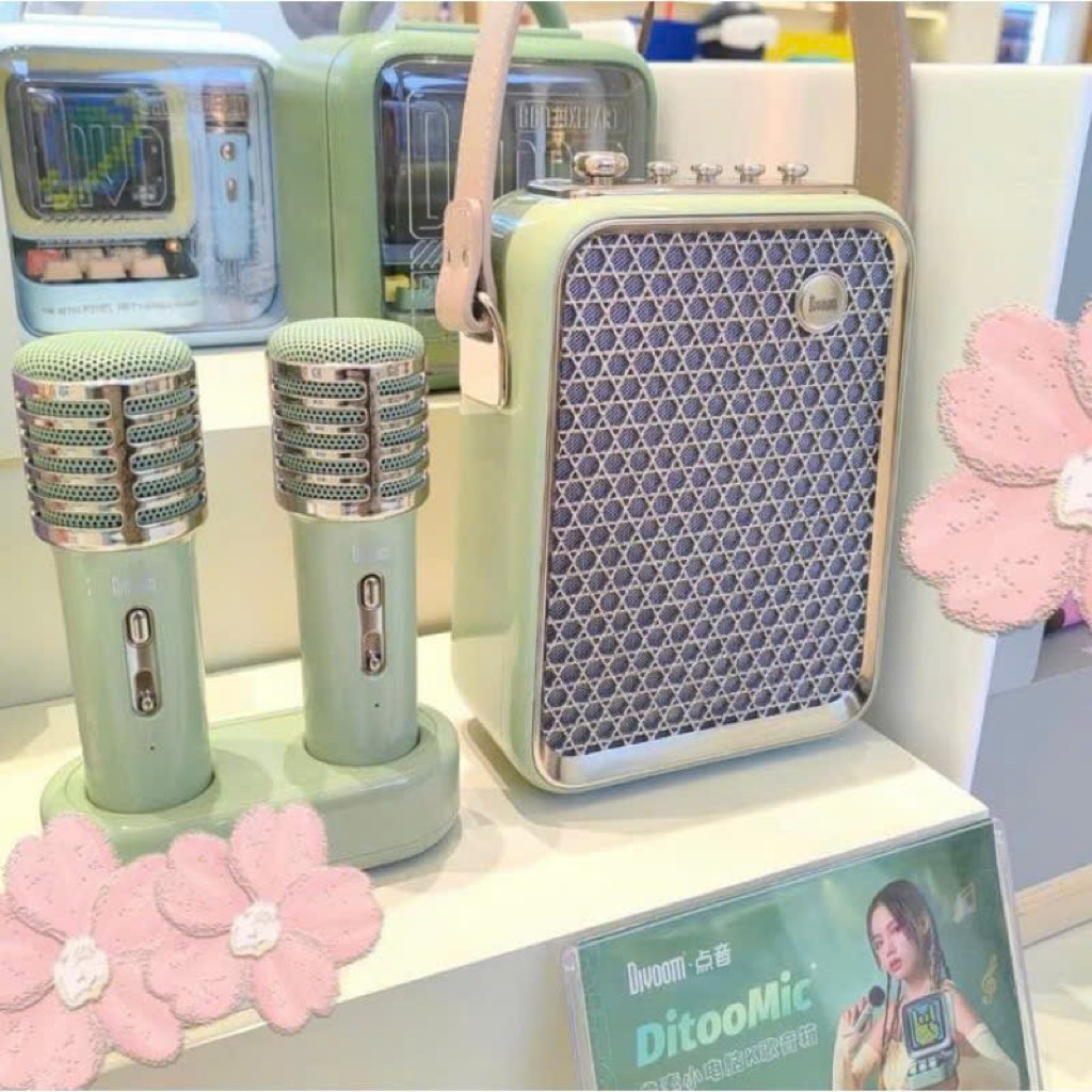 (SẴN -HOẢ TỐC) Loa bluetooth Divoom 2 mic  Songbird ktv không dây công suất 50W chính hãng bảo hành 