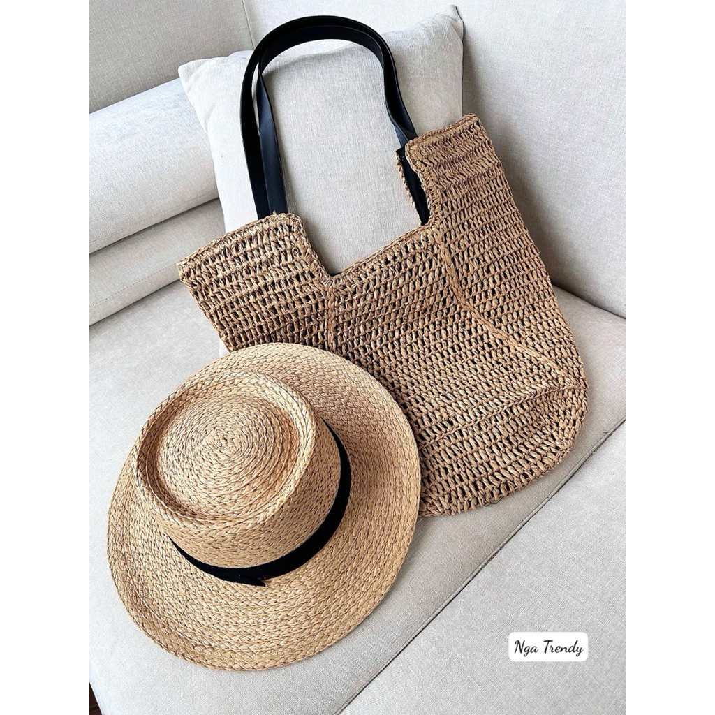 Túi cói, mũ vành cói các mã mới. Chất cói đẹp, có 2màu, hàng quảng châu