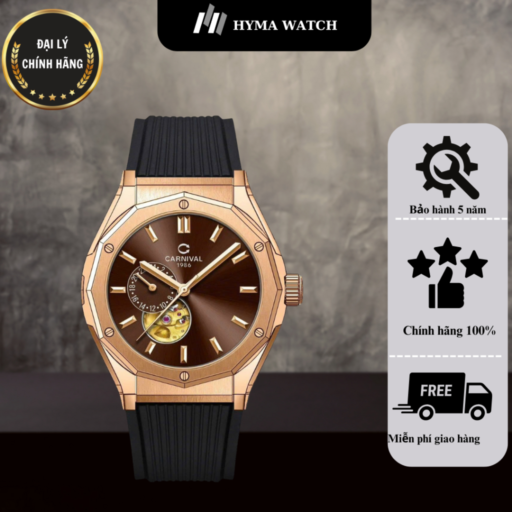 Đồng hồ Nam Carnival 8189G Máy cơ cao cấp Bảo hành 5 năm Hyma Watch