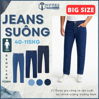  Quần jean nam ống suông chất bò trơn đẹp trung niên big size VNO28 