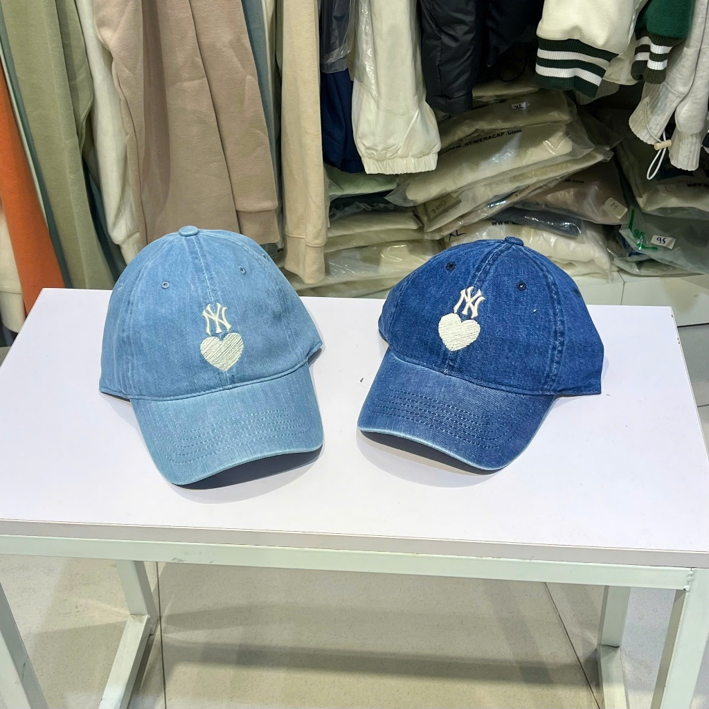 Mũ MLB NY Yankees logo tim xanh jeans