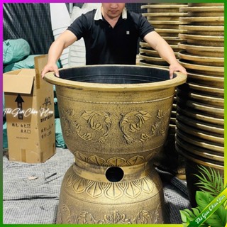 Chậu 70cm 80cm Sơn Màu Đồng, chậu trồng cây cao cấp, nuôi cá, trồng cây lớn nhựa cao cấp siêu bền trang trí nhà cửa