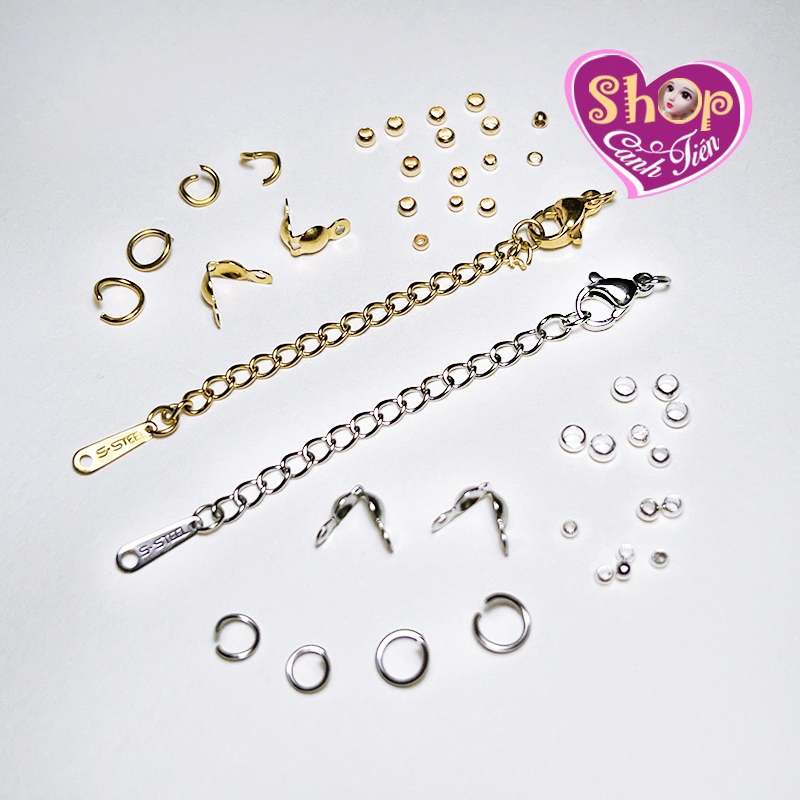 TITAN - Bộ Phụ Kiện làm vòng cổ, vòng tay bền màu mạ Vàng, Thép không gỉ | Nguyên liệu Trang Sức thủ công cao cấp