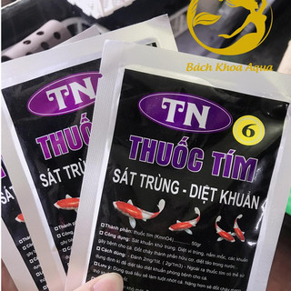 Thuốc tím KMnO₄ gói 50g – sát khuẩn nước hồ cá, diệt nấm, ký sinh trùng, xử lý nước bể cá cảnh hiệu quả