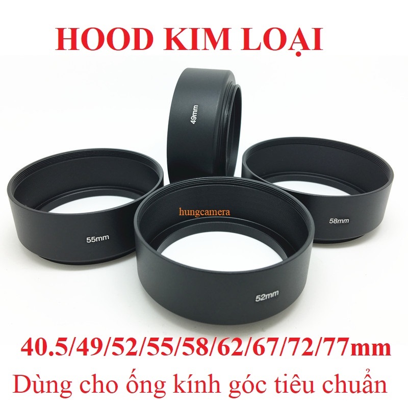 Hood kim loại tròn ren xoáy cho ống kính len máy ảnh, ống kính góc tiêu chuẩn