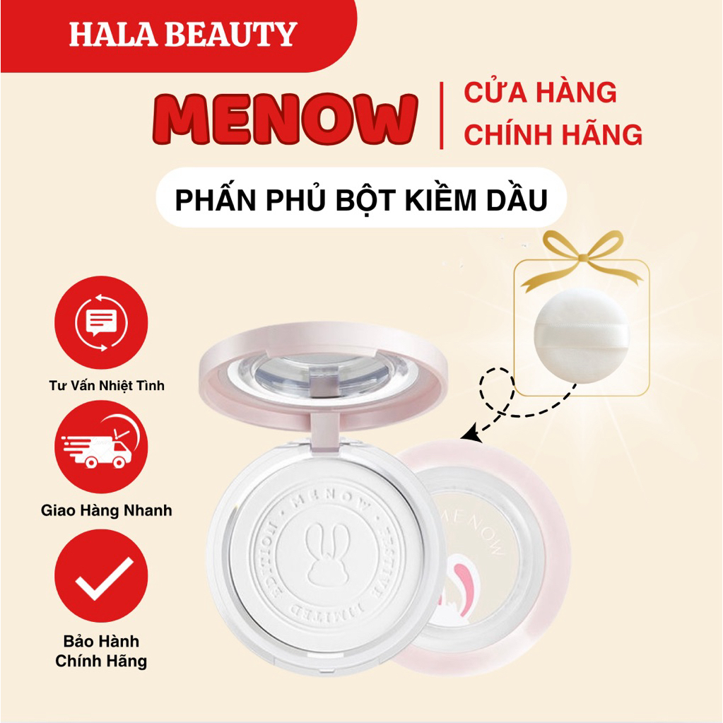 [MENOW] Phấn Phủ Nén Kiềm Dầu, Chống Nước MENOW Rabit Compact Powder Che Phủ Hoàn Hảo 8.5gr