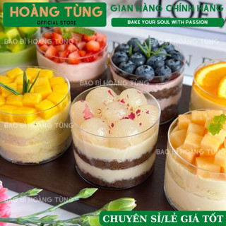  Combo 10 Cốc nhựa tròn 200ml kèm nắp đựng bánh mousse - LC2016 