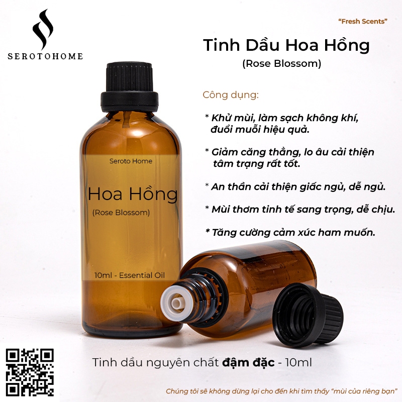 Tinh Dầu Hoa Hồng Thiên Nhiên Nguyên Chất Rose Essential Oil Giúp Xông Thơm Phòng Nến Healing Spa