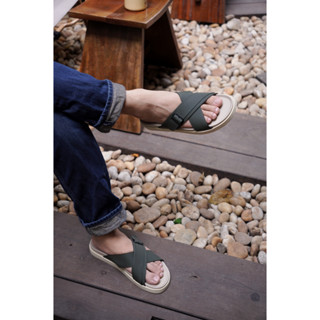   SALE BLACK FRIDAY  Dép nam quai chéo da microfiber đi biển đi mưa chống nước chống mùi - Summer X Sandal Cavatino 