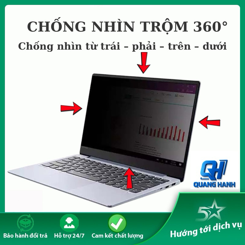 Film chống nhìn trộm 360 độ cho laptop | Chống nhìn bốn hướng | Miếng dán bảo mật màn hình