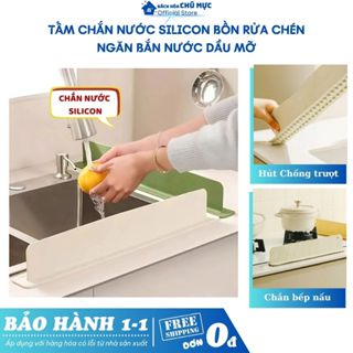  Tấm chắn nước bồn rửa chén bát silicon chống bắn dầu mỡ đế hút chân không vững chắc phụ kiện nhà bếp thông minh HH437 