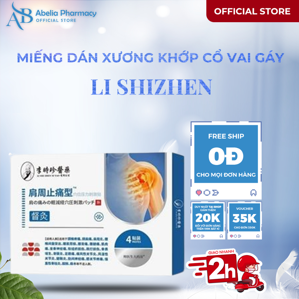 Miếng Dán Xương Khớp Cổ Vai Gáy LI SHIZHEN – Dán Li Shizhen Hỗ Trợ Làm Dịu và Mang Lại Sự Dễ Chịu Ch