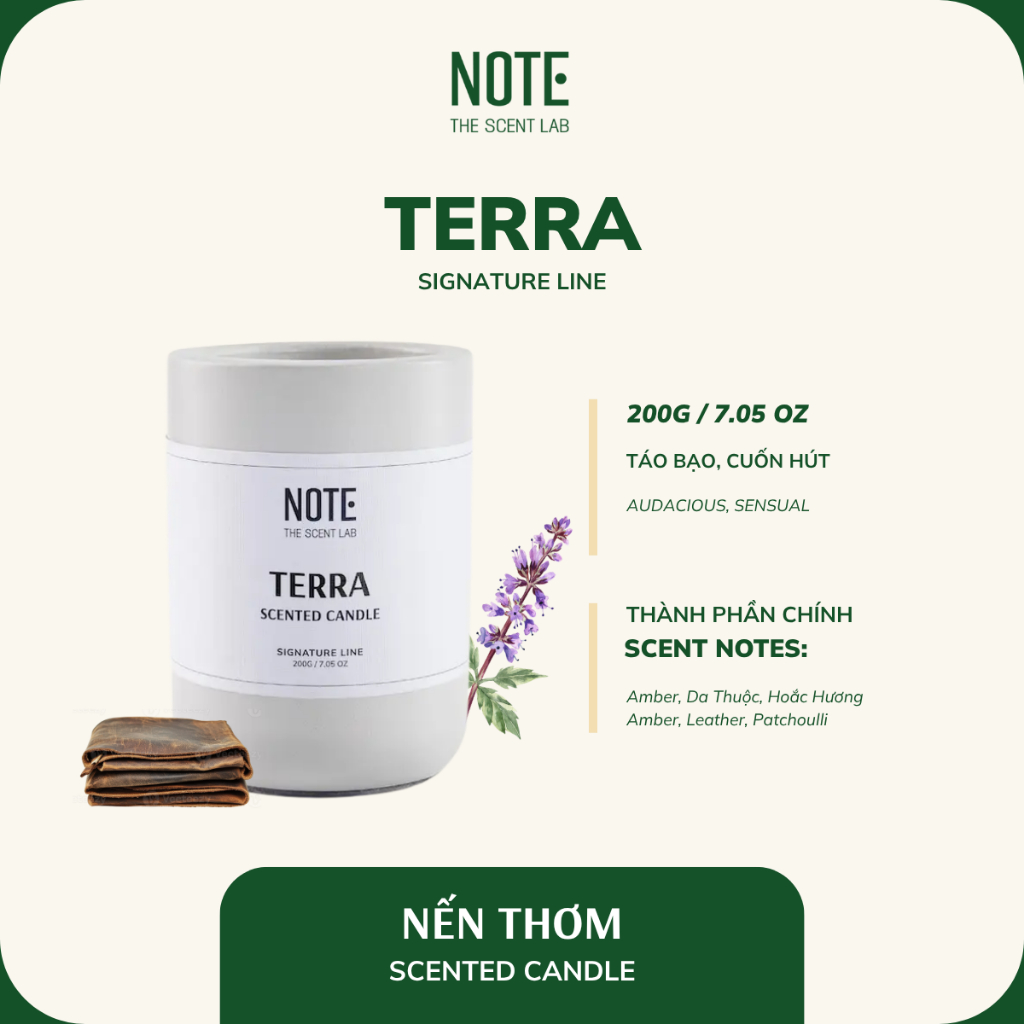 Nến Thơm Signature NOTE - The Scent Lab dòng TERRA | Táo bạo - Cuốn hút