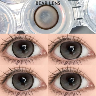 [CÓ CẬN] BEAR LENS Kính Áp Tròng Nâu Viền Đen Milk Coffee Brown 0 Độ Giãn To Baby [Tặng Kèm Khay Dụng Cụ Đeo]