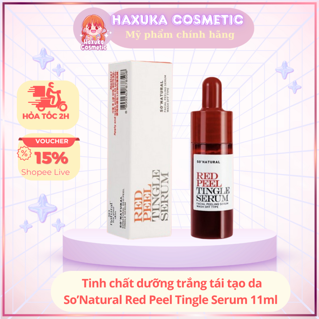 Serum Red Peed Da So Natural Tingle Tinh Chất So'Natural Giúp Tái Tạo Da Và Dưỡng Trắng Sáng Da 11ml