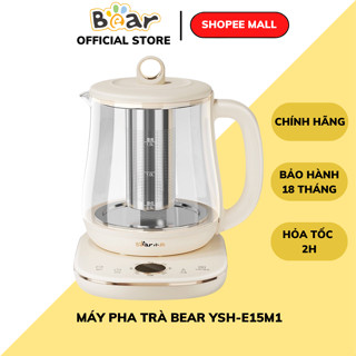 Ấm đun pha trà 1.5L siêu tốc Bear YSH-E15M1 - Công suất 800W, Lõi lọc inox, Giữ nhiệt, BH 18 Tháng