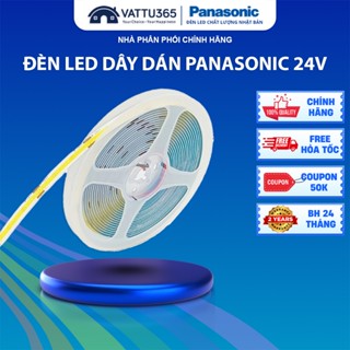 Đèn LED dây dán COB Striplight Panasonic Cuộn 5m, Ánh sáng Vàng/Trung tính, Nguồn điện DC 24V