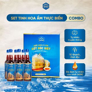  Thùng 6 chai Nước mắm cốt đặc biệt Lê Gia độ đạm 40 - chai thủy tinh 525ml 