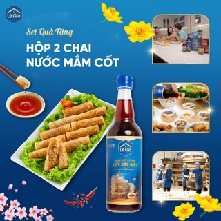 Thùng 6 chai Nước mắm cốt đặc biệt Lê Gia độ đạm 40 - chai thủy tinh 525ml