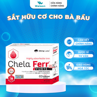 Sắt Hữu Cơ Cho Bà Bầu Olimp Labs Chela Ferr Forte Hỗ Trợ Cải Thiện Thiếu Máu 30 Viên/Hộp