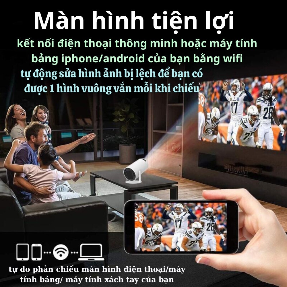 Máy chiếu mini HY300/HY300 Pro Full HD 4K WiFi6 Bluetooth5.0 Android11 Hỗ trợ kết nối với điện thoại di động và máy tính | BigBuy360 - bigbuy360.vn