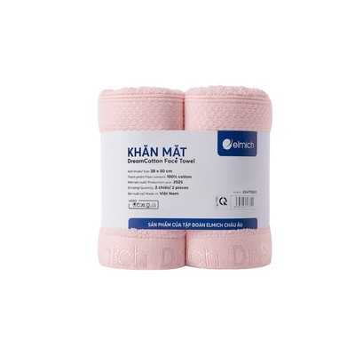 Bộ 2 khăn mặt 100% cotton cao cấp Elmich Dr. Sleep