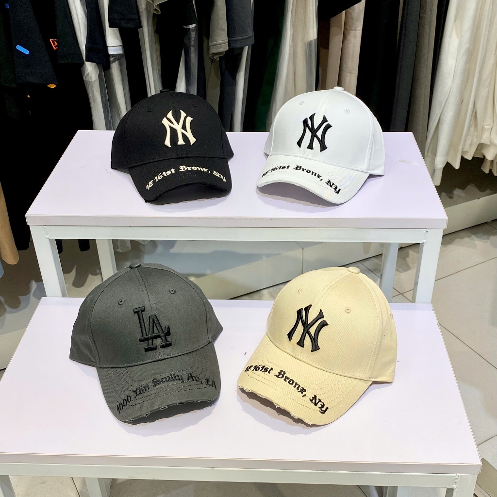 Mũ MLB NY Yankees/LA Doggers Adjustable Hat In  Rách Viền - 4 Mã