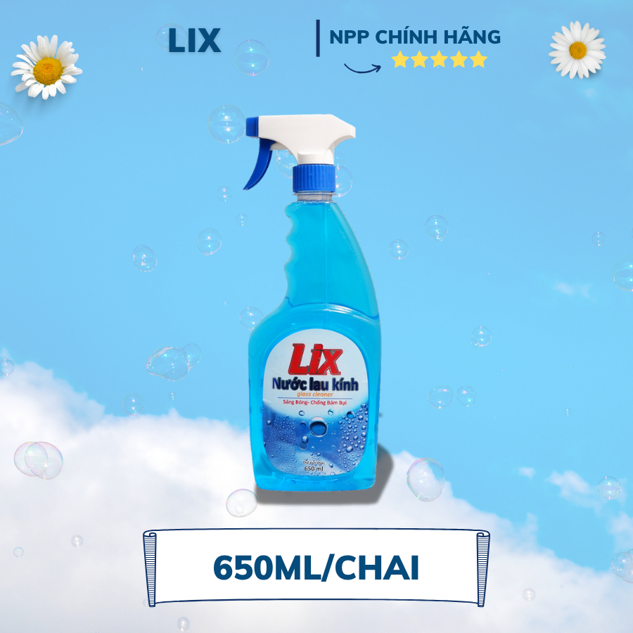 Nước lau kính Lix 650ml Sạch Sáng Bóng Chống Bụi - Lixco Việt Nam