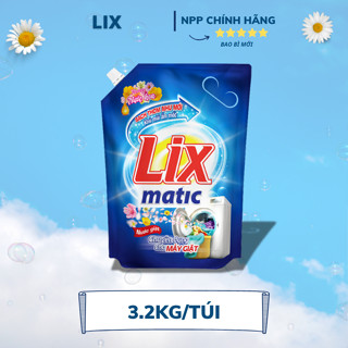  Nước Giặt LIX Matic Hương Nước Hoa Túi 3.2KG  Bao Bì Mới   - Chuyên Dụng Cho Máy Giặt - Lixco Việt Nam 