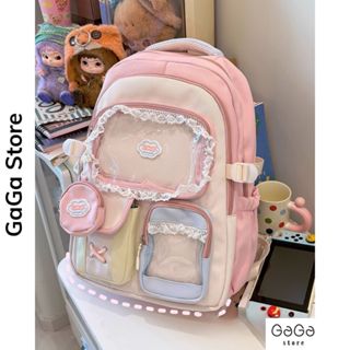 Balo nữ đi học trong suốt phối màu nhiều ngăn Ulzzang dễ thương cho học sinh các cấp B875 gagastore