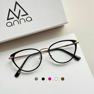 Gọng kính mắt thời trang ANNA nam nữ dáng mắt mèo chất liệu kim loại cao cấp OL 89013