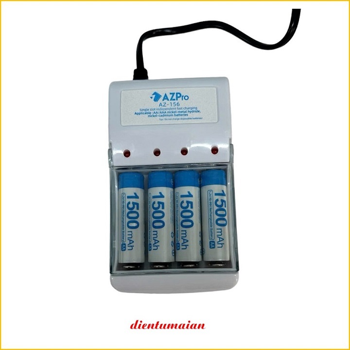 Bộ Pin sạc 1500mAh chính hãng AZpro AZ-156,Sạc nhanh pin bền