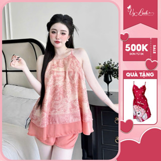 Bộ yếm nữ 3D cao cấp quần đùi chất liệu voan phối quần latin mềm mại, thoáng mát, thấm hút mồ hôi S957 loang rừng