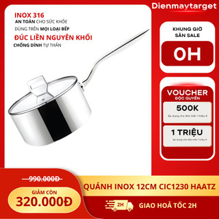  Quánh Inox 316 Haatz CIC1240 size 16cm đáy 3 lớp truyền nhiệt tốt dùng mọi loại bếp 