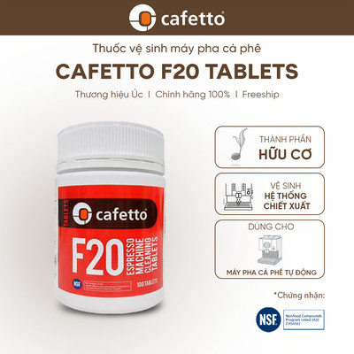 Viên vệ sinh máy pha cà phê tự động Cafetto F20 - Hộp 100/200 Viên
