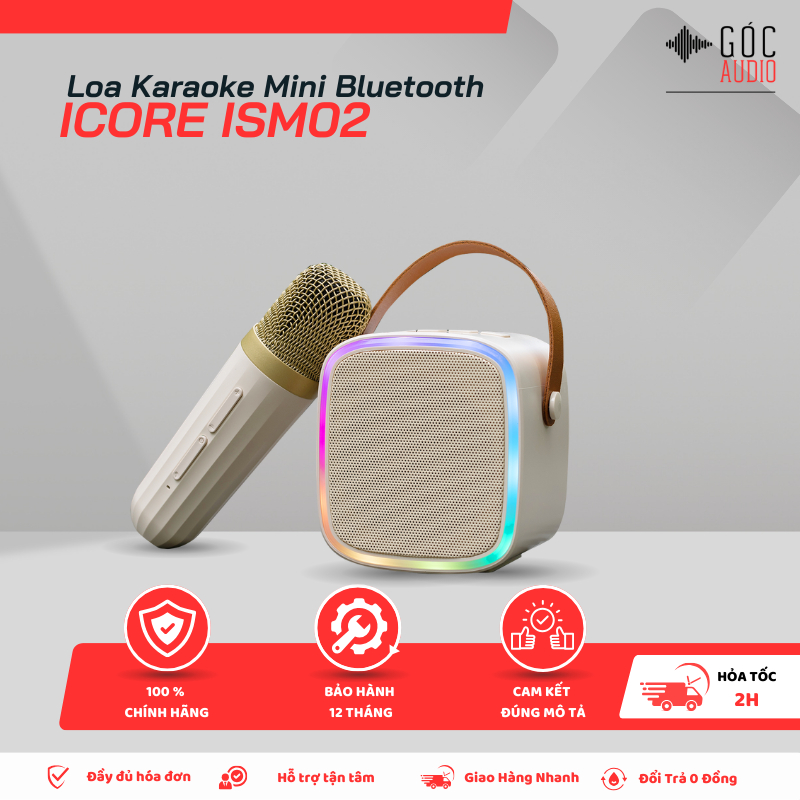 Bộ Loa Karaoke Mini Bluetooth iCore ISM02 kèm 01 Micro - GÓC AUDIO