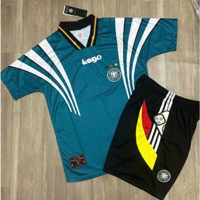 Bộ Quần Áo Bóng Đá Đội Tuyển Đức Retro 1996 Quần Có Túi, Áo Đá Banh Đội Tuyển Đức Retro Quần Có Túi