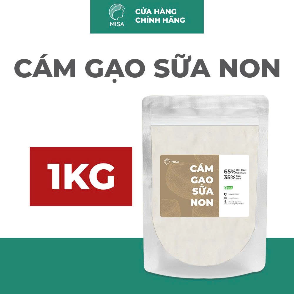 Cám Gạo Sữa Non [ 1KG ] nguyên chất giúp trắng da, dưỡng ẩm, mờ thâm sạm - MISA
