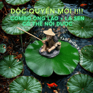  Tiểu Cảnh Ông Lão Già Câu Cá Trang Trí Hồ Cá Bể Cá Chậu Cây Tiểu Cảnh Terrarium  LÃO CÂU CÁ  